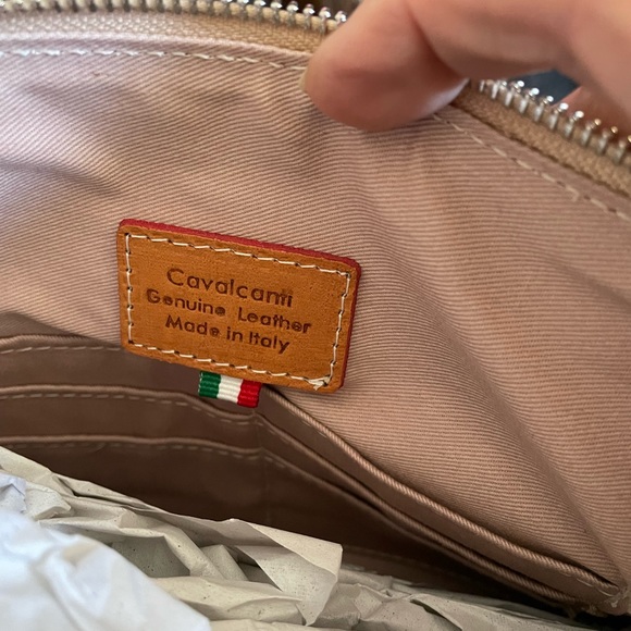 Calvacanti Made in Italy Large Clutch or Travel Makeup Bag All Leather 12 X 8 - Picture 7 of 12